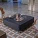 elementi perth ethanol fire table slate black ECG02SG fire pit lit with coffee cups on fire table