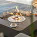 elementi perth ethanol fire table space grey ECG02S fire pit table with windscreen lit