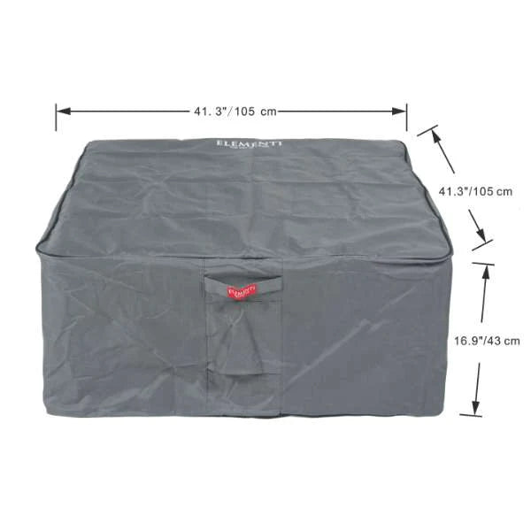 grey fire pit cover with dimensions