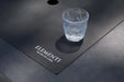 ice cold glass on top of rectangle fire pit table top