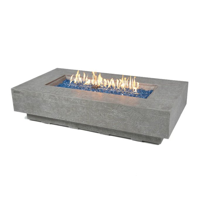 light grey fire pit rectangular on white background