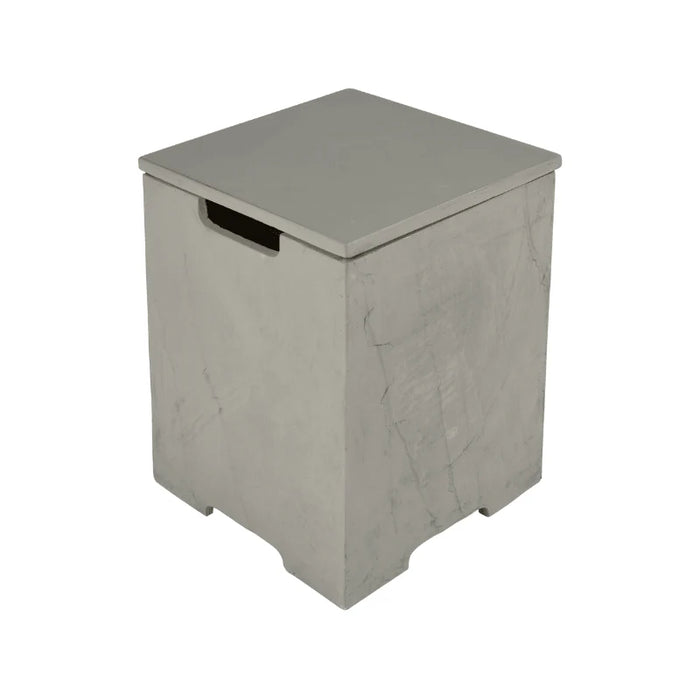 light grey square propane tank cover for elementi fire table