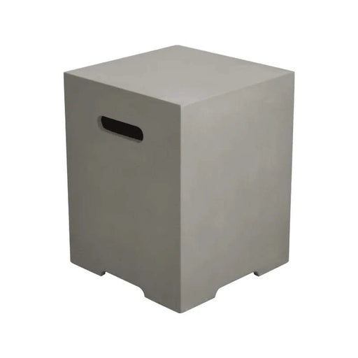 elementi plus smooth GFRC square concrete tank cover ONB01-109LG light grey with table top on a white background