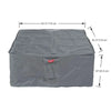 square fire pit cover dimensions on a white background