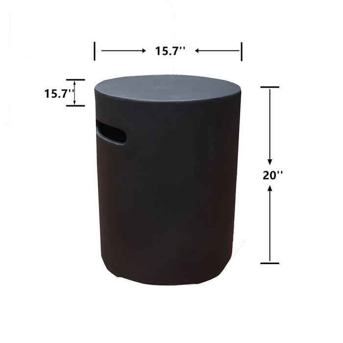 round smooth finish tank cover measurements on a white background