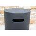 round smooth finish with a flat top fire pit tank cover in dark grey