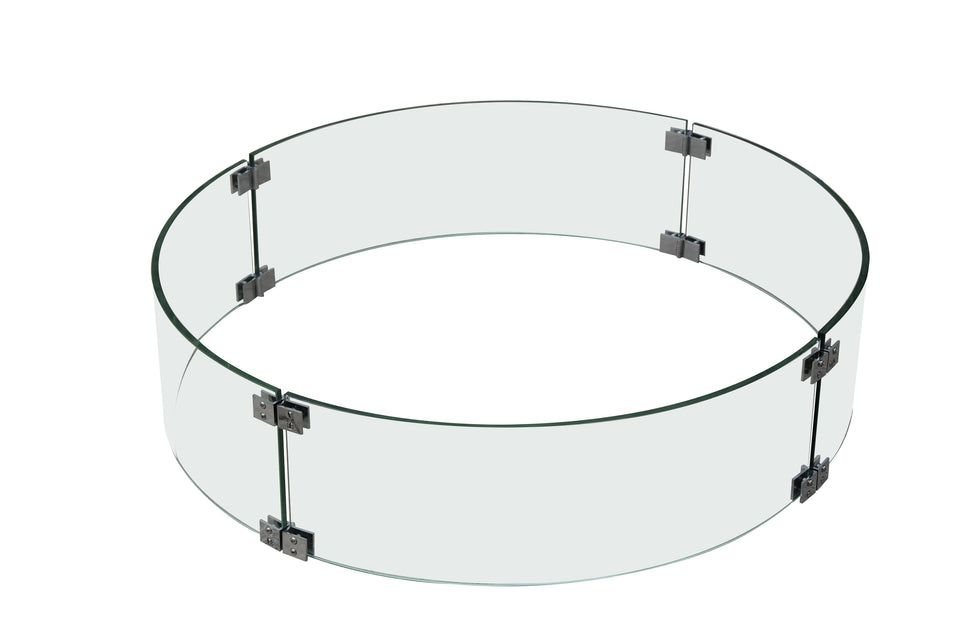 elementi round gas fire pit table windscreen