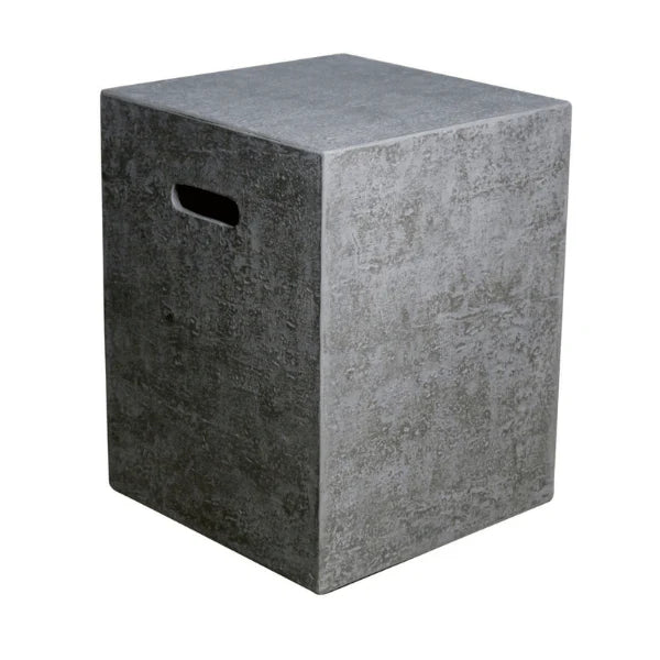 elementi square travertine tank cover suitable for metropolis or hampton fire table on a white background