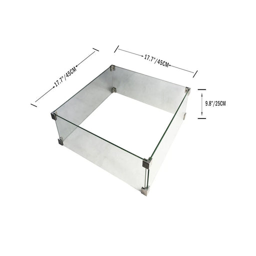 small glass windscreen dimensions on a white background