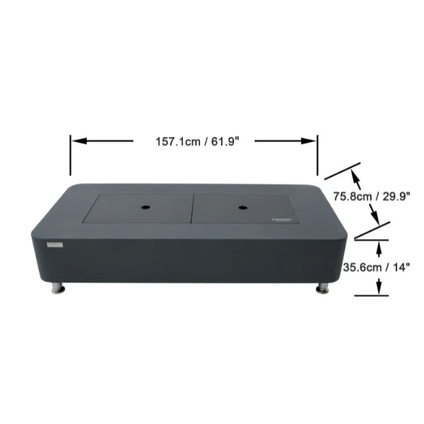 rectangular fire pit table dimensions