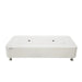 creamy white rectangular fire pit table on a white background with fire pit lid