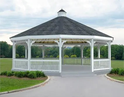 white vinyl dodecagon gazebo