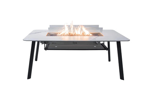 fire pit dining table elementi OFP301BW OSLO Marble Porcelain Dining Table