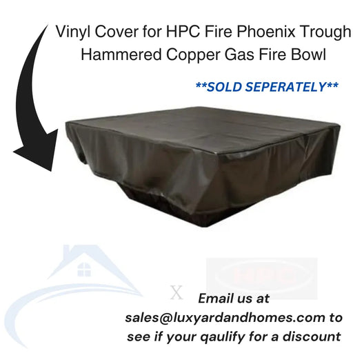 black vinyl cover for hpc fire phoenix trough hammered copper gas fire bowl