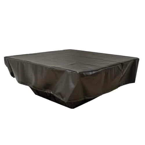 hpc fire black durable vinyl fire pit cover on a white background