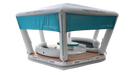 Yacht Beach inflatable float cabana with canopy on a white background