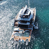 Sailing yacht with a pool on the water