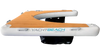 YachtBeach  single inflatable jet ski dock with wooden top and white sides on a white background