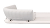 White massage chair with silver accents on a white background