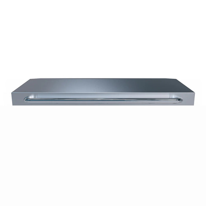 le griddle stainless steel griddle lid with a metal handle.