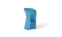 A stylish and comfortable pool bar stool in blue, perfect for enjoying drinks and conversation by the water. The stool has a modern design with a curved seat and back for added support.