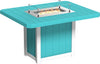 Durable outdoor fire pit table, perfect for entertaining guests. Features a weather-resistant design, glass wind guard, and propane-powered fire pit.