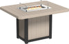Durable, weather-resistant outdoor fire pit table with a glass wind guard. Perfect for entertaining guests and creating a cozy outdoor atmosphere.