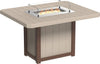 Tan Fire Pit Table with Glass Shield