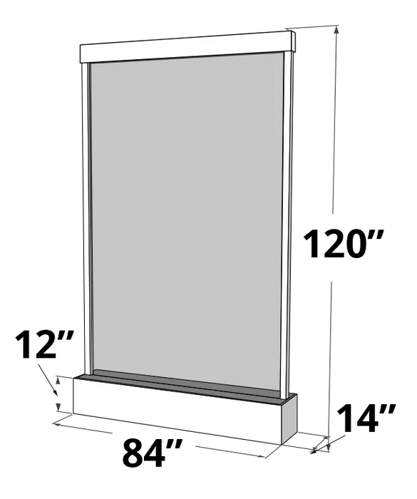 
A 3D line drawing rendering of a very large, rectangular free-standing water feature, set against a transparent checkered background. 