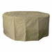 cream all weather proof canvas cover for round fire bowl