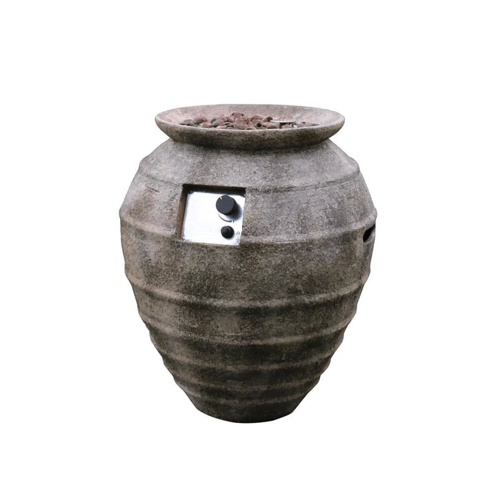 modeno pompeii oval concrete fire column pit hidden propane storage OFG609LP on a white background