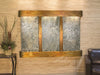 triple panel wall mounted water feature in a living space