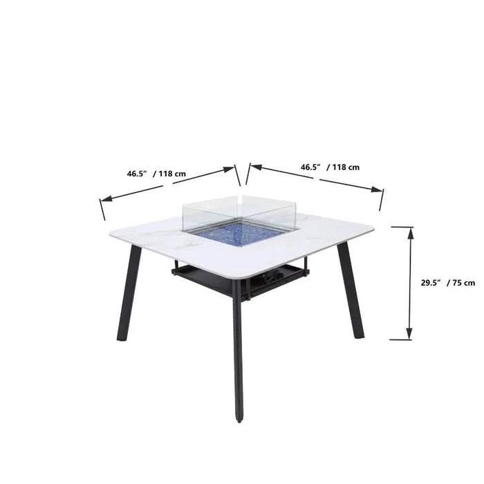 white marble 4 seater outdoor dining table fire pit table dimensions