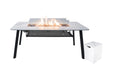 outdoor fire pit dining table OFP301BW OSLO marble porcelain dining table tank cover