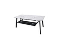 patio dining table with fire pit elementi OFP301BW oslo marble porcelain dining table