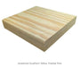 A rectangular piece of treated pine wood with a smooth surface and visible grain.