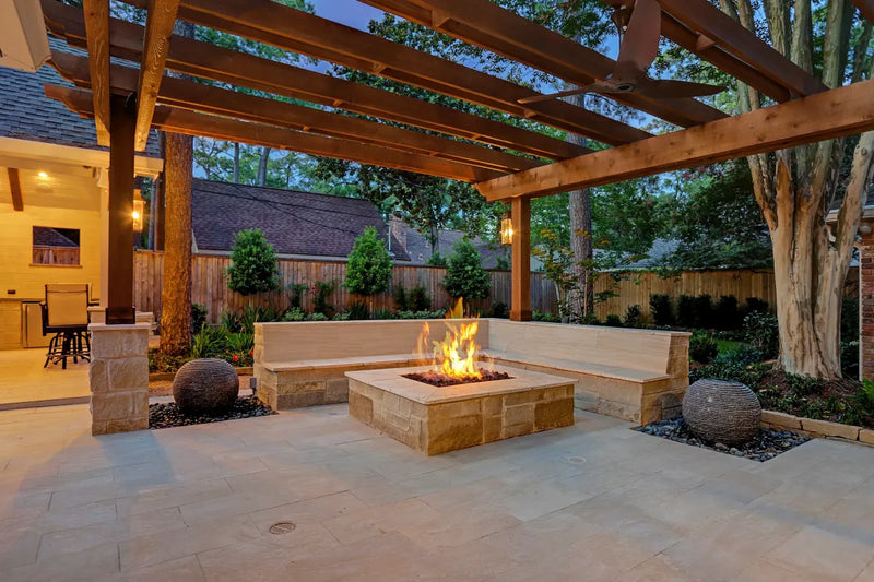 fire pit table in outdoor space