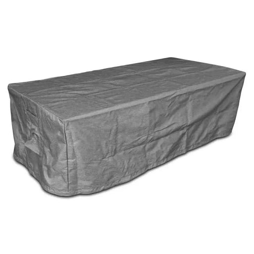 rectangular grey fire pit cover grand canyon gas logs on a white background