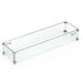 rectangular fire pit clear glass wind guard on a white background