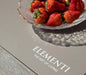 elementi logo on rectangular fire pit table top close up