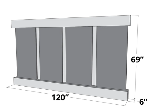 adadio wall mounted water feature with four panels dimensions