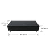 A diagram of the Elementi Home Sofia 62" rectangular marble porcelain coffee table, measuring 62 inches (157.5 cm) in length, 30 inches (76.2 cm) in width, and 14 inches (35.6 cm) in height.