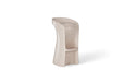 A cream Ledge Lounger Signature Pool Bar Stool with a curved seat with back support integrated and leg rest