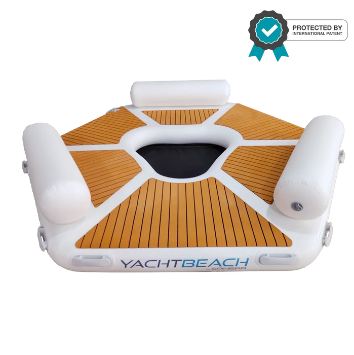 YachtBeach inflatable yacht platform in premium teak