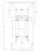 
A top-down technical drawing or blueprint for an "ES" (likely "Echo Springs" or "Everest Series") wall fountain's mounting plate or internal frame. The diagram is filled with precise dimensions in inches, detailing various lengths, widths, and placements for screw holes and internal components. 