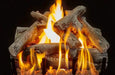 western driftwood grand canyon gas log fire pit logs burning yellow and orange flames on a 2 metal burner