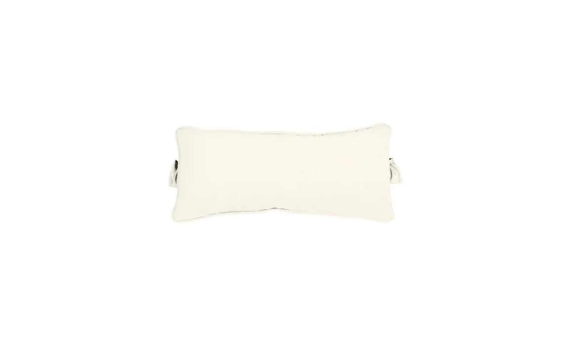 Rectangular chaise lounge headrest pillow in a solid, off-white shade, possibly with a subtle texture. The pillow has gathered fabric detailing on the sides and is isolated on a white background.