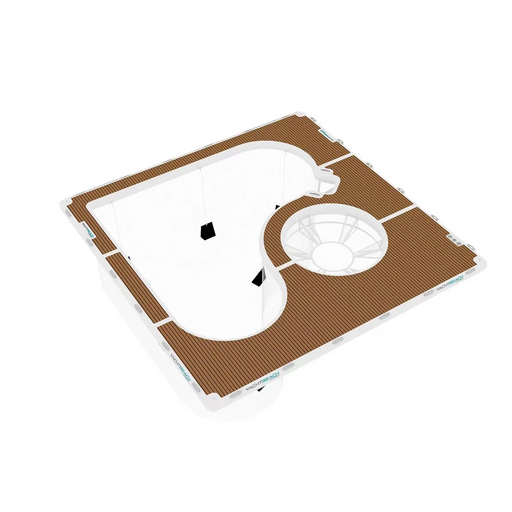 large inflatable pool with brown surface and white interior on a white background
