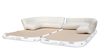 Inflatable sofa with beige cushions on a white background