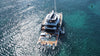 Luxury yacht jet ski dock on a clear blue ocean